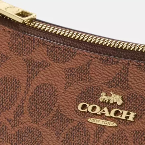 👜 Coach Charlotte Shoulder Bag Signature Canvas Copper NWT - Picture 14 of 15